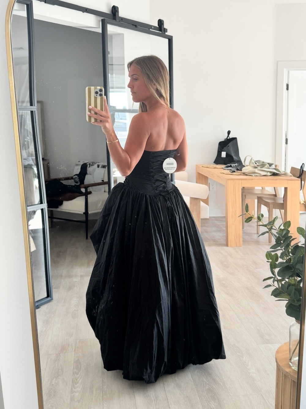 Strapless Black High-Slit Jillian Maxi Evening Gown Babyboo - Picture 6 of 7